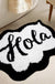 Feblilac Black and White Hola Tufted Bath Mat