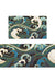 Feblilac Japanese Blue Ocean Waves PVC Leather Kitchen Mat