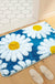 Feblilac Bright Blue Daisy Tufted Bath Mat