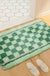 Feblilac Green Checkerboard Pattern Tufted Bath Mat