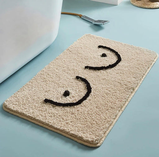 Feblilac Cute Beige Naked Boobs Bath Mat