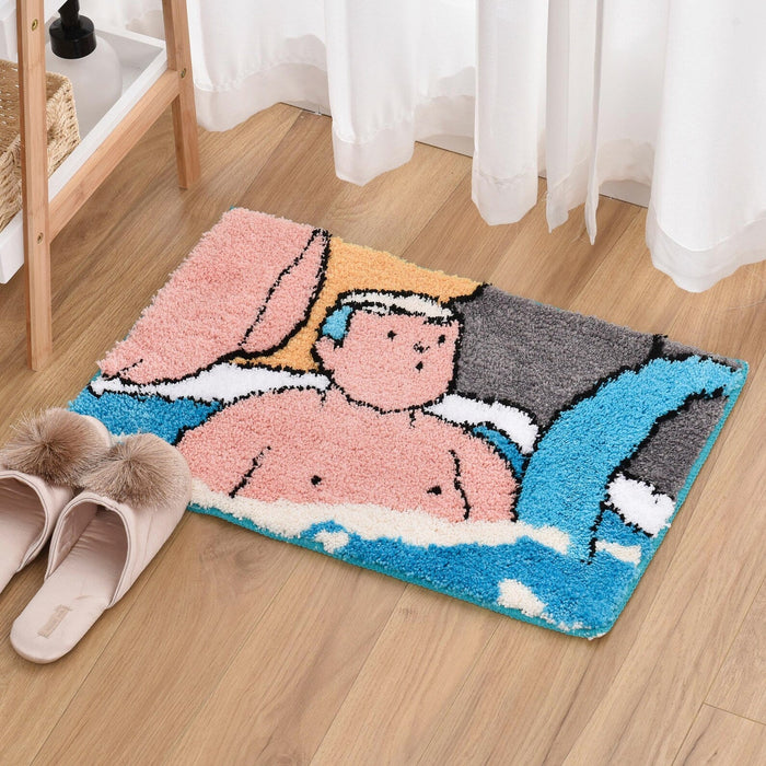 Feblilac Shower boy Japanese Style Bathroom Mat 40x60cm