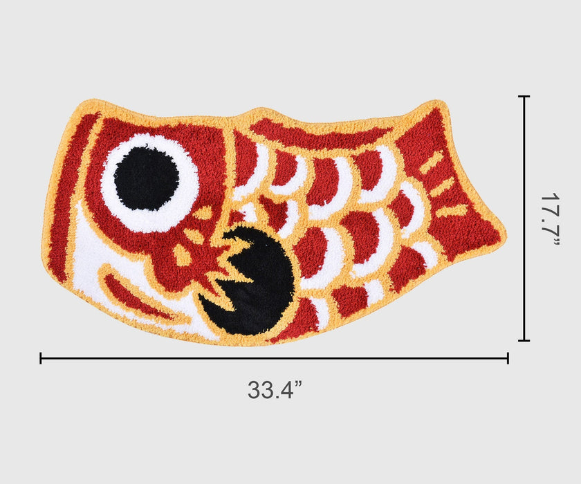 Feblilac Cute Red Koi Fish Bath Mat