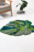 Feblilac Irregular Monstera Leaves Tufted Bath Mat