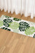 Feblilac Green Monstera Leaves Runner Mat, Tufted Mat for Bedroom or Bathroom