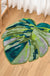 Feblilac Irregular Monstera Leaves Tufted Bath Mat