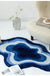 Feblilac Blue Abstract Dizzy Rug, Wave Mat for Bathroom