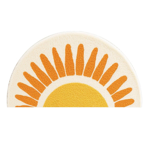 Feblilac Cute Sunshine Bathroom Mat, U-Shape Toilet Bath Mat