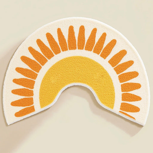 Feblilac Cute Sunshine Bathroom Mat, U-Shape Toilet Bath Mat