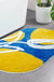 Feblilac White Tulip Bathroom Mat, Blue Yellow Mat Tufting Bath Mat