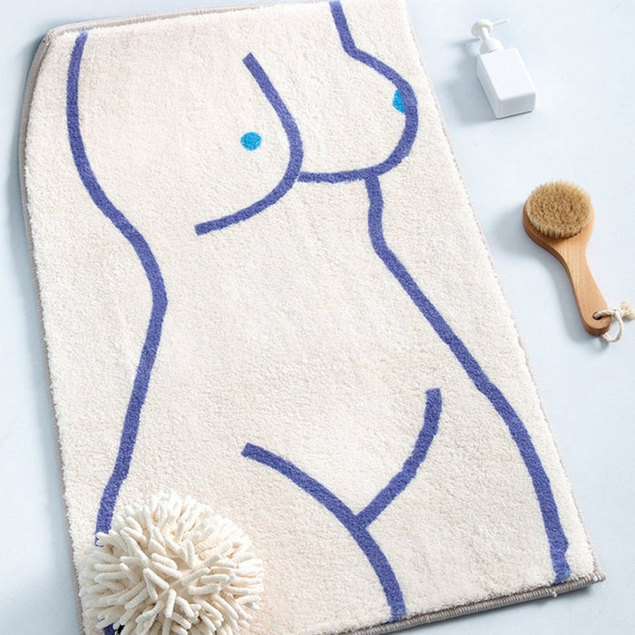 Feblilac Fun Art Get Naked Illustration Bathroom Mat Multiple Sized