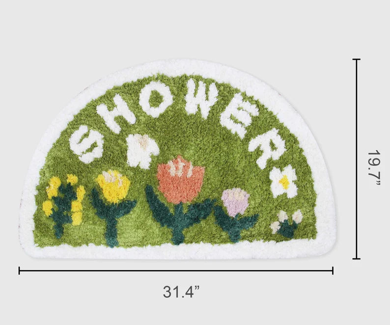 Lovely Country Style Flowers Semicircle Bath Mat 50x80cm, 19.7"x31.5" Clearance Sale