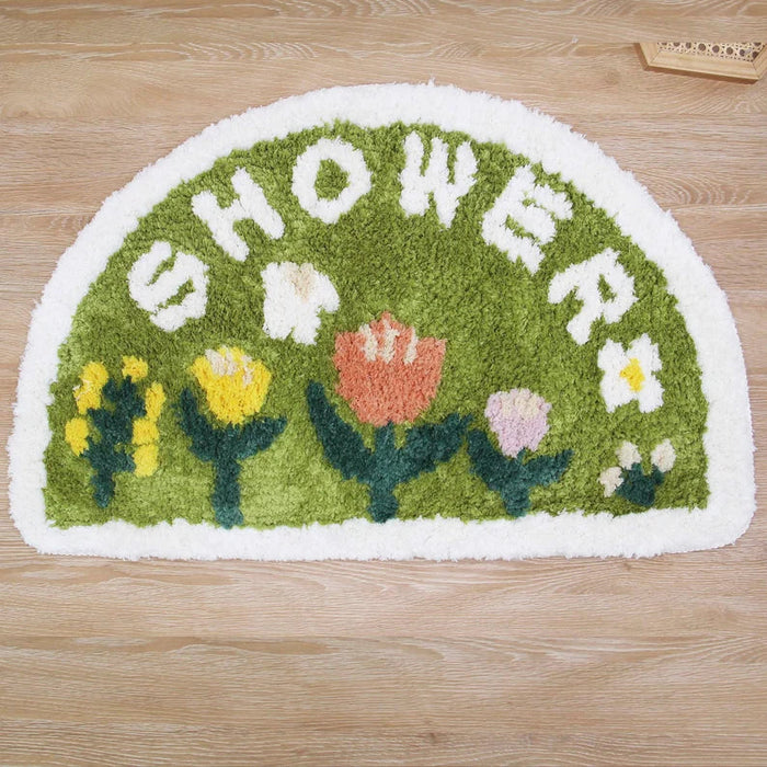 Lovely Country Style Flowers Semicircle Bath Mat 50x80cm, 19.7"x31.5" Clearance Sale