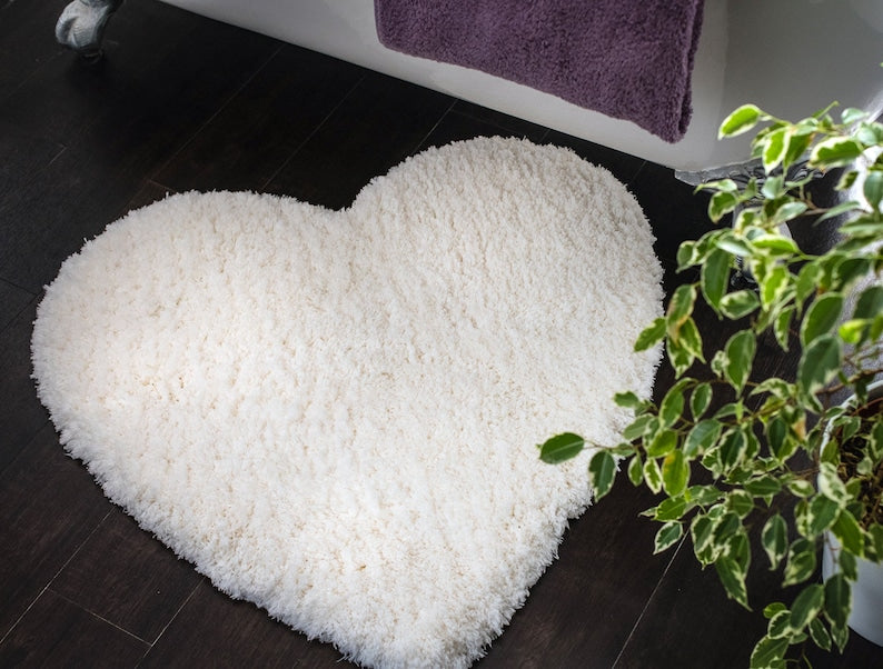 Heart-Shape Bath Mat, Love Mat for Bathroom, Multiple Colors