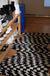 Irregular Rug for Bedroom, Checkerboard Bathroom Mat, Tufting Non-Slip Carpet, 47.2x27.5 inches