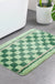 Feblilac Green Checkerboard Pattern Tufted Bath Mat