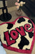 Feblilac Heart Shaped Cute Cow Love Tufted Bath Mat