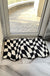 Feblilac Minimalism Wavy Checkered Tufted Bath Mat