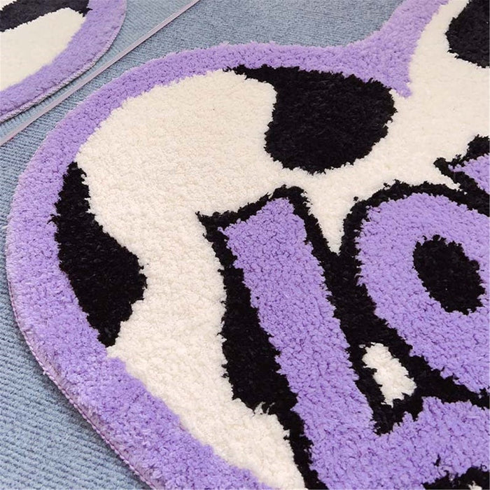 Feblilac Heart Shaped Cute Cow Love Tufted Bath Mat