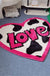 Feblilac Heart Shaped Cute Cow Love Tufted Bath Mat