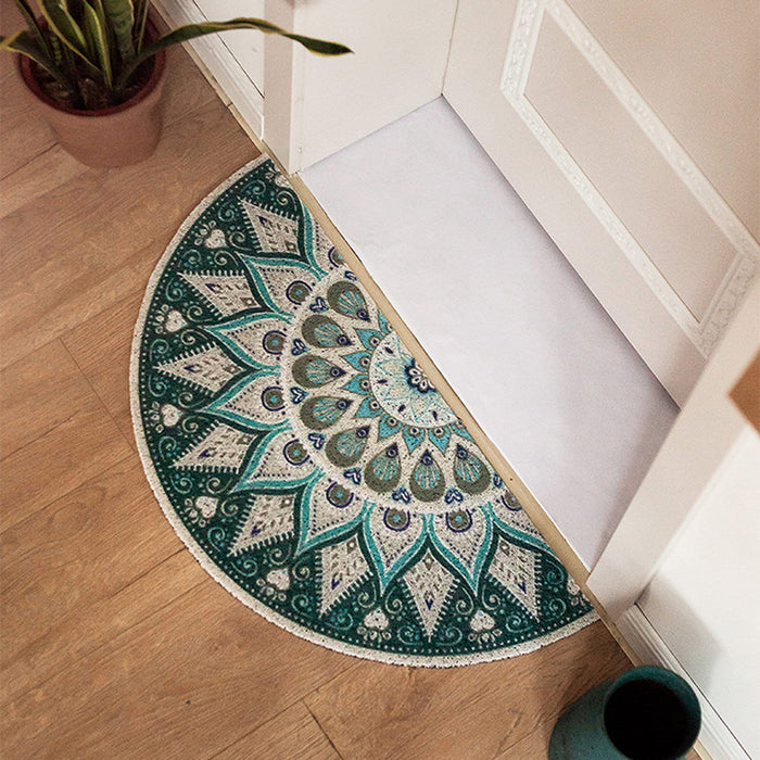 European Style Semicircle Entrance Door Mat, PVC Soft Floor Mat, Non-slip Mat