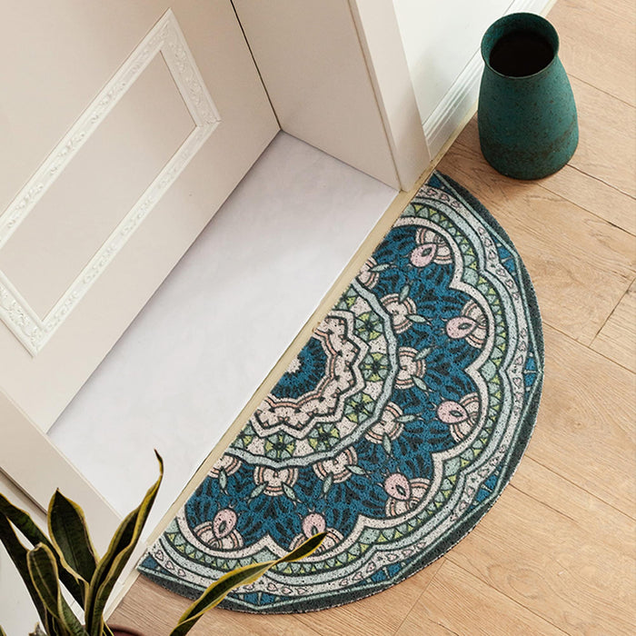 European Style Semicircle Entrance Door Mat, PVC Soft Floor Mat, Non-slip Mat