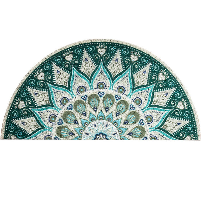 European Style Semicircle Entrance Door Mat, PVC Soft Floor Mat, Non-slip Mat