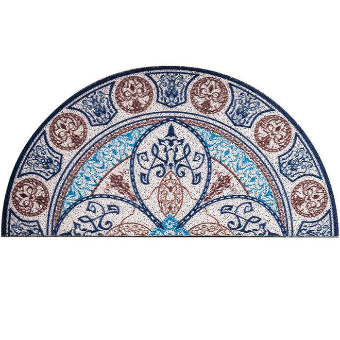 European Style Semicircle Entrance Door Mat, PVC Soft Floor Mat, Non-slip Mat