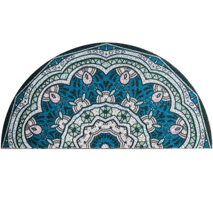 European Style Semicircle Entrance Door Mat, PVC Soft Floor Mat, Non-slip Mat