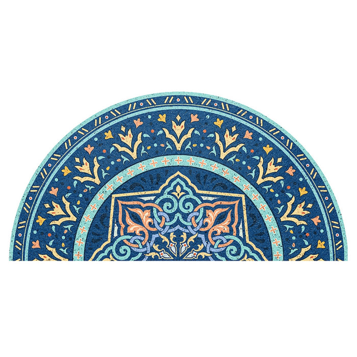 European Style Semicircle Entrance Door Mat, PVC Soft Floor Mat, Non-slip Mat