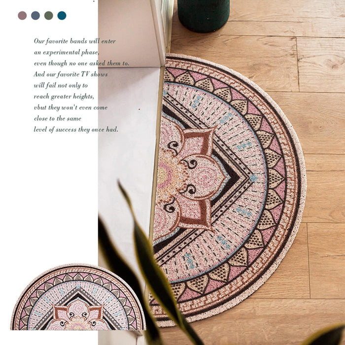 European Style Semicircle Entrance Door Mat, PVC Soft Floor Mat, Non-slip Mat