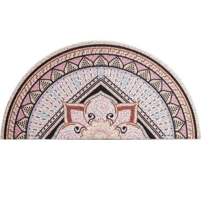 European Style Semicircle Entrance Door Mat, PVC Soft Floor Mat, Non-slip Mat