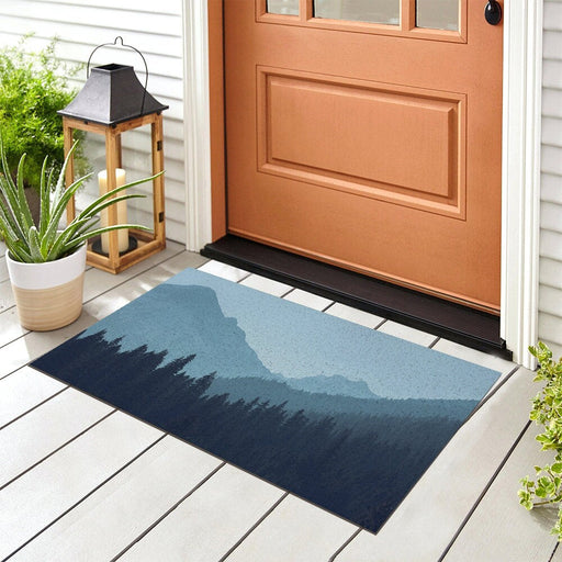 Dark Blue Mountain Door Mat