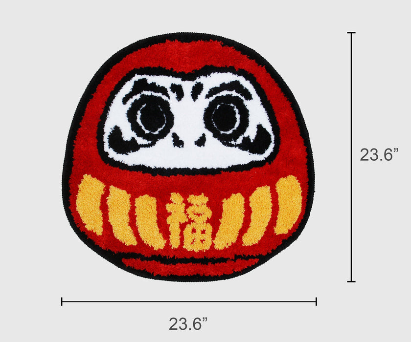 Japanese Red Daruma Bathroom Mat 60x60cm, 23.6"x23.6" Clearance Sale