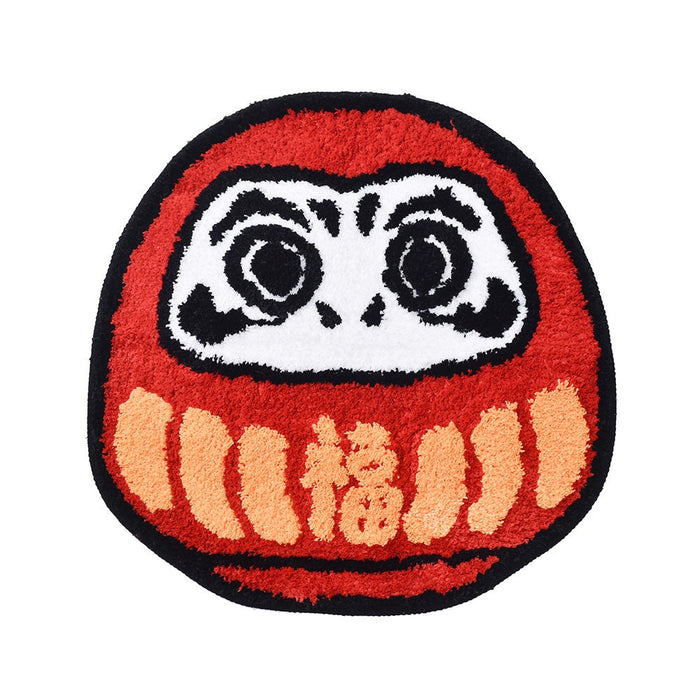 Japanese Red Daruma Bathroom Mat 60x60cm, 23.6"x23.6" Clearance Sale