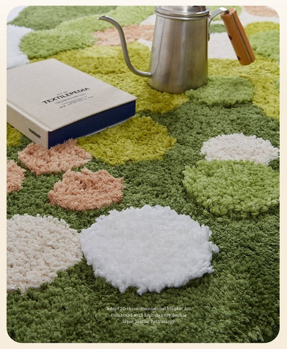 Natural Green Moss Series Abstract Rug, Small Area Rug