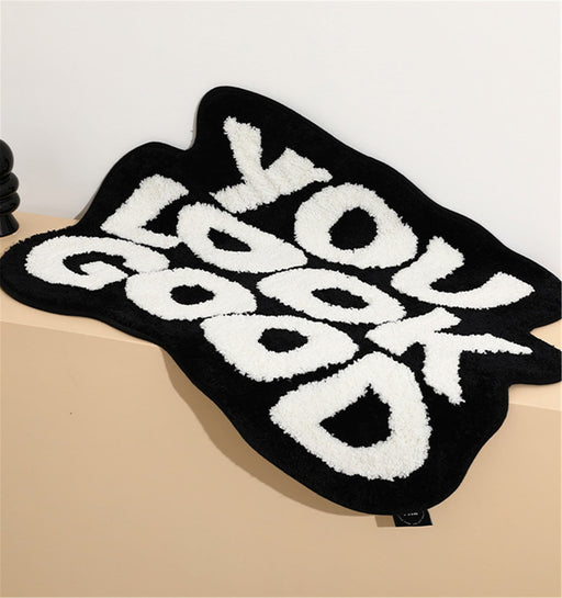 You Look Good Rug, Hand Tufted Bath Mat, Bedroom Mat, 25"x21" / 63x53cm