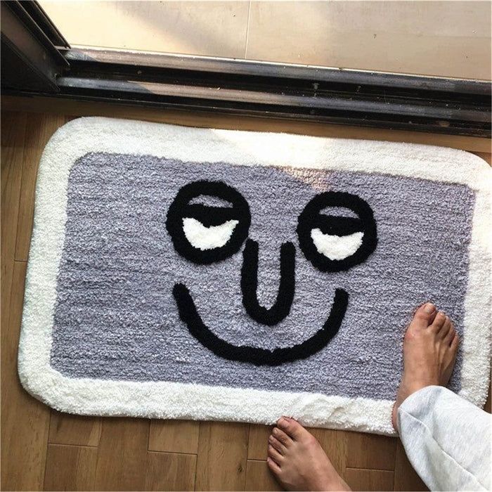 Funny Emoji Rug, Interesting Toilet Floor Mat, Fun Bath Rug, Non Slip Bathroom Rug, Dorm Room Area Rug, Gift For Kid Room, Housewarming Gift