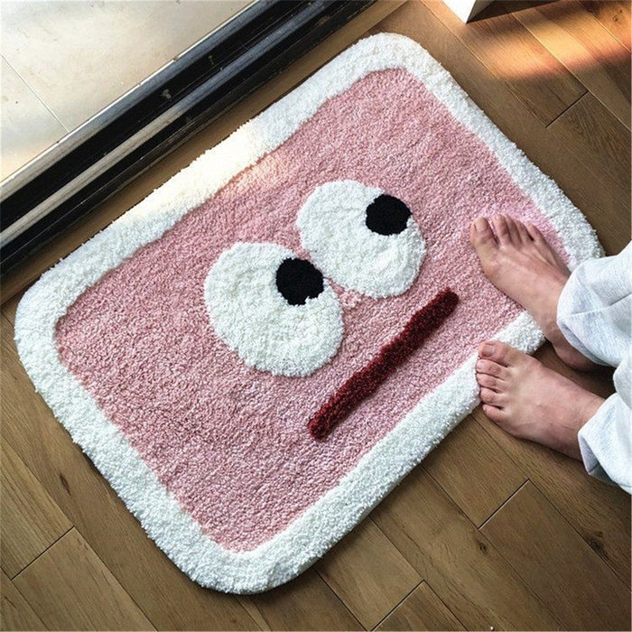 Funny Emoji Rug, Interesting Toilet Floor Mat, Fun Bath Rug, Non Slip Bathroom Rug, Dorm Room Area Rug, Gift For Kid Room, Housewarming Gift