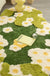 Daisy Green Grass Soft Tufted Fluffy Rug, Fairy Garden Moss Rug, 3D Floral Area Rug, Irregular Carpet, Aesthetic Rug, Washable Non-Slip Mat