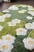 Daisy Green Grass Soft Tufted Fluffy Rug, Fairy Garden Moss Rug, 3D Floral Area Rug, Irregular Carpet, Aesthetic Rug, Washable Non-Slip Mat