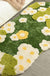 Daisy Green Grass Soft Tufted Fluffy Rug, Fairy Garden Moss Rug, 3D Floral Area Rug, Irregular Carpet, Aesthetic Rug, Washable Non-Slip Mat