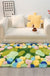 Floral Green Moss Area Rug for Bedroom Living Room, Blue Ocean Tufted Fluffy Irregular Carpet