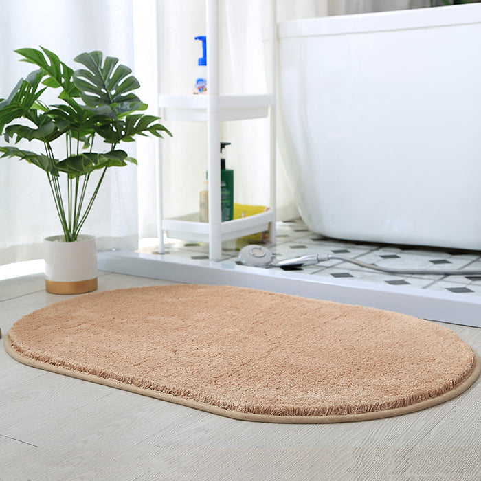 Feblilac Semicircle Solid Yellow Tufted Bath Mat