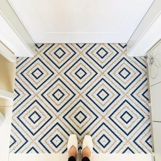 Geometric Customizable Anti-Slip PVC Loop Pile Doorway Mats