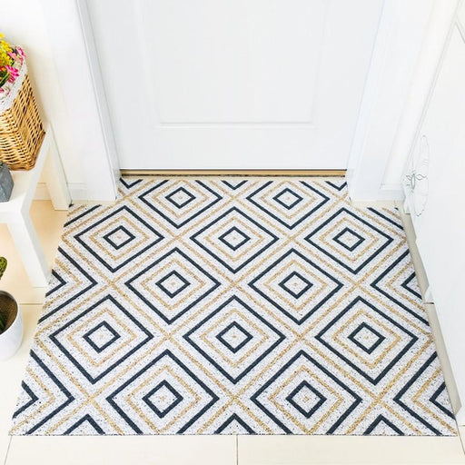 Geometric Customizable Anti-Slip PVC Loop Pile Doorway Mats