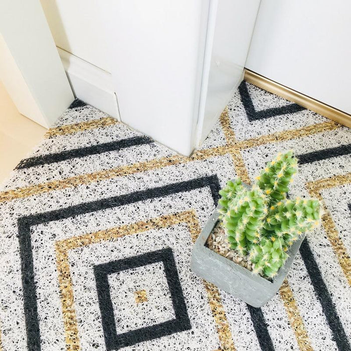 Geometric Customizable Anti-Slip PVC Loop Pile Doorway Mats