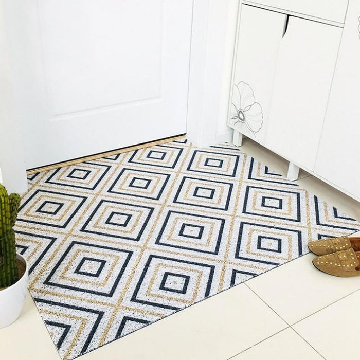 Geometric Customizable Anti-Slip PVC Loop Pile Doorway Mats