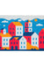 Red and Orange Houses Door Mat