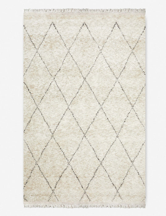 Ferra Hand-Knotted Wool-Blend Moroccan Style Shag Rug